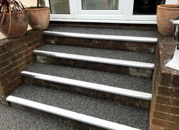 This is a photo of a Resin bound stair path carried out in Bolton. All works done by Resin Driveways Bolton